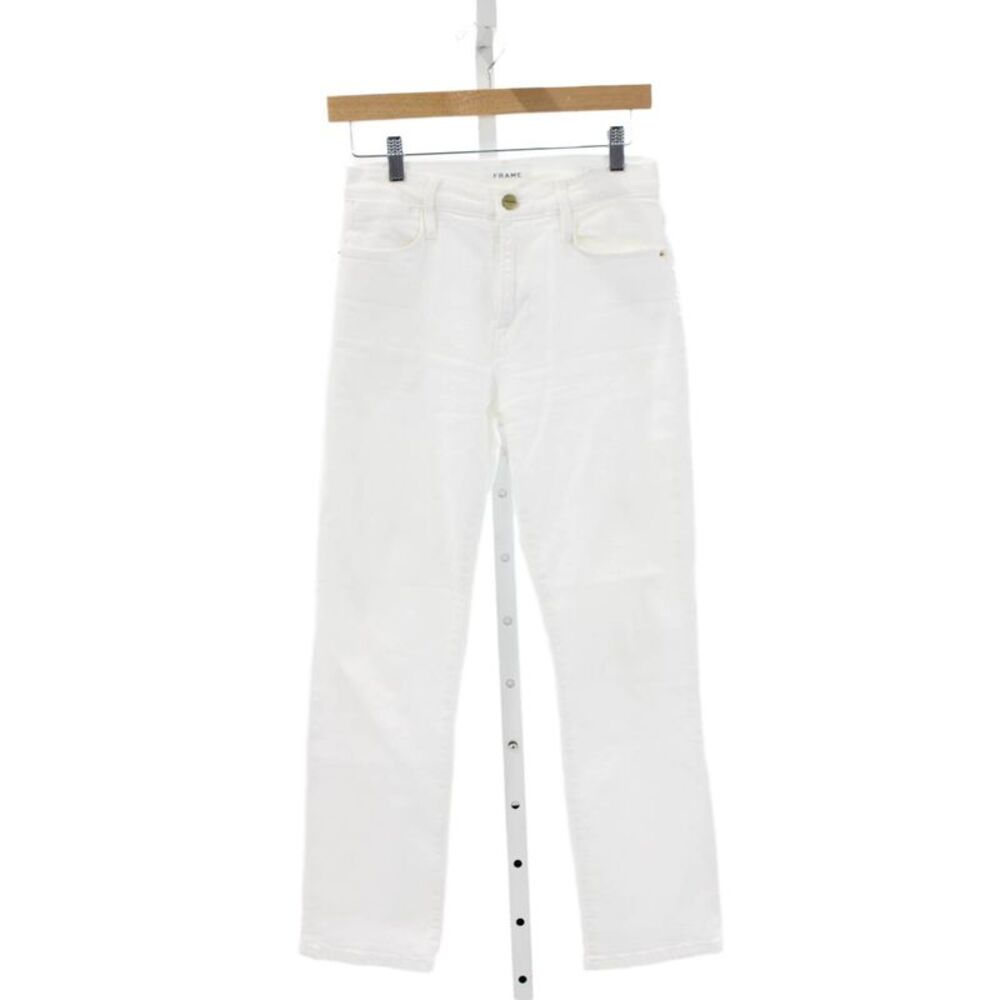 Frame Womens High Waist Straight Jeans White Cotton 26in Size 27